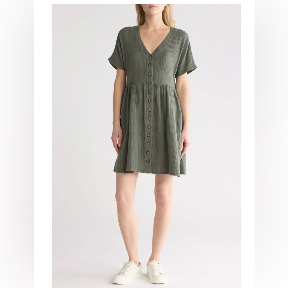 Madewell Lightspun Button Front Minidress
FORAGED GREEN